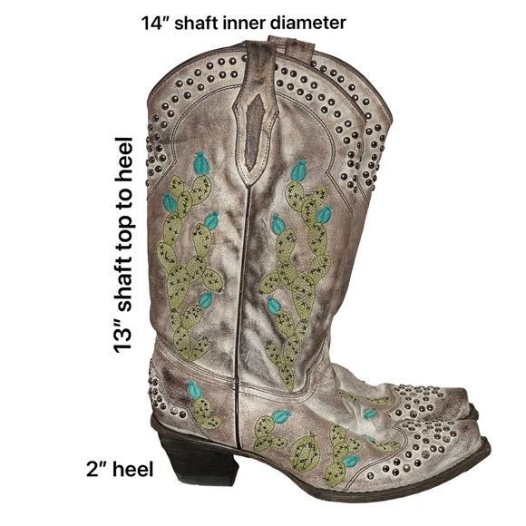 Corral Women’s Boots, Embroidered Cactus, 9 - Picture 6 of 10